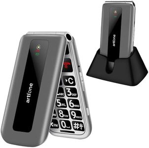 artfone F30 4G Unlocked Basic Mobile Phone for Seniors丨Flip Phone丨SIM Free Big Button Senior Mobile Phone丨2.4" Display丨 SOS Button丨Speed Dial丨Charging Dock丨FM丨Torch丨1300mAh Battery - Silver Grey