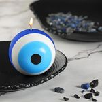 PROSPERRO LUMO by Parkash Candles Blue Evil Eye Candle Gift Nazar Home Decor Handmade Candles Desk Sculpture Decoration for House || Bedroom || Living Room || (Evil Eye Ball - Blue)