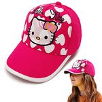 VRITRAZ Cartoon Character Printed Little Baseball Cap for Kids, Baby Girls & Boys 3-12 Years (Pink)