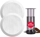 RECAPS 2 Piece Reusable Metal Filter Compatitable with Aeropres Coffee and Espresso. Also Fits AeroPress Go,Clear, Original Coffee Maker