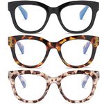 Fsread Oversized Reading Glasses For Women Blue Light Blocking Computer Readers Spring Hinge Retro +2.75