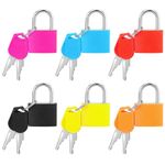 6 Pcs Luggage Locks with Keys, Multicolor Small Locks with Keys, Mini Locker Lock, Metal Suitcase Locks, Plastic-Covered Copper Keyed Padlock for Locker, Suitcase, Boxes