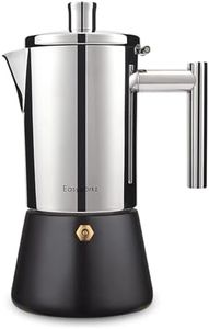 Easyworkz Diego Caffettiera Macchina per Espresso Italiana in Acciaio Inox 4 Tazze,200 ml, per fornello, Nero