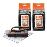 Q-Swiper BBQ Grill Cleaner Set - 1 Grill Brush with Scraper and 80 BBQ Grill Cleaning Wipes | No Bristles & Wire Free | Safe Way to Remove Grease and Grime for A Clean and Healthy Grill!