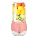 NIRVIKALP Plastic Portable Electric Mini Juice Maker | Blender Grinder Mixer Usb Rechargeable Mini Juicer Blender For Smoothies, Juice And Shakes With 4 Powerful Blades (Pink), In Built Jar, 30 Watts