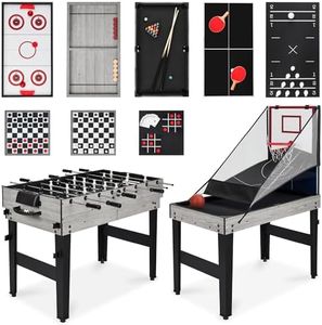 Best Choice Products 13-in-1 Combo Game Table Set w/Ping Pong, Foosball, Basketball, Air Hockey, Sling Puck, Archery, Shuffleboard - Gray