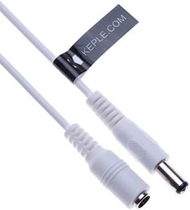 Cavo di Prolunga di Alimentazione CC DC 2.1mm / 5.5mm Jack Maschio a Femmina 3m Adattatore CCTV Connettore Compatibile con CCTV Security Camera, IP Camera, DVR Standalone, LED Strip, Monitor (Bianco)