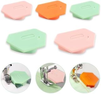5 Pack Magnetic Seam Guide for Sewing Machine, Magnetic Seam Guide, Upgraded Polygonal Multifunctional Hemmer Gauge with Magnetic Seam Guide with Scale, Sewing Supplies (5)