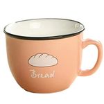 BonZeal Ceramic Birthday Gift Item Printed Bread Coffee Mug Tea Cup Set Pack of 1 Peach 200 ml