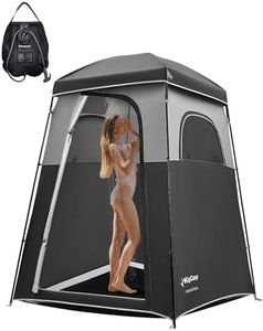 KingCamp Shower Tent, Extra Large Portable Single Shower Tent for Camping Outdoor, Versatile Privacy Tent Dressing Changing Tent with Shower Bag, Black