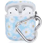 Airpods Case, OTOPO Cute Daisy Airpods Accessories Protective Hard Case Cover Portable & Shockproof Women Girls Men with Keychain for Airpods 2/1 Charging Case (Daisy)