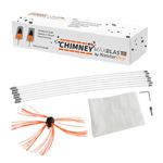 Chimney Powered Sweeper Kit Rotary Cleaner Brush Cleaning Sweeping Brush 10m Fireplace Flue Wood Burner Reinforced Nylon Flexible Rods FREE Dust Sheet FREE Storage Bag Includes Drill Adapter