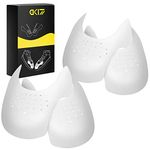 DK177 2 Pairs Sneaker Crease Protectors, Age Box Shoe Creases, Anti Wrinkle Sneaker Shoe Crease Guards, Crease Protectors for Air Force 1, Men's UK Size 7-12 - White