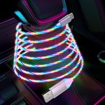 LED Light Up Flowing iPhone Charger 6FT Apple MFi Certified Lightning Cable Data Sync Cord Car LED Light Up Glowing Fast Charging Cable Cord for Apple iPhone 14/13/12/Pro/11/X/XS/XR/8/7/6/5S/SE/iPad