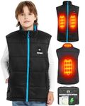 CYCYHEAT Kids Heated Gilet - Boys and Girls Lightweight Heating Vest Jacket Coat With Battery Pack Heated Clothing for Skiing (UK, Numeric, 130, Regular, Blue)