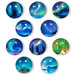 WELANE Glass Fridge Mangets, 10 PCS Aurora Crystal Magnetic Fridge Magnets for Home, Office, Whiteboard, Locker (1.2in/30mm)