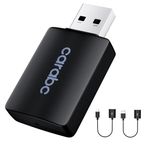 CARABC B1 AI Wireless CarPlay Adapter Convert Wired Carplay Dongle to Wireless Carplay,Plug and Play,Online Updates,5GHz WiFi Bluetooth for Car from 2015 Onwards iOS 10+ Black (Graphic)