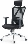 SIHOO Office Desk Chair, Ergonomic Computer Office Chair with Adjustable Headrest and Lumbar Support,High Back Executive Swivel Chair (Black)