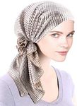 Bella Scarf Chemo Hat Turban Head Scarves Pre-Tied Headwear Bandana Tichel for Cancer - Beige -