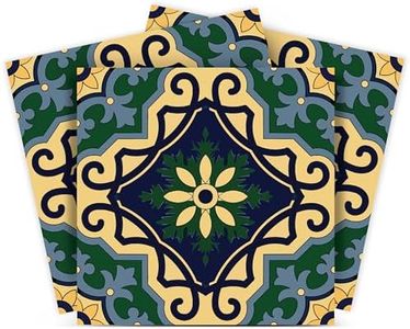 Backsplash Peel and Stick Tile Stickers 24 murals PC Set Tile Decals Bathroom & Kitchen Vinyl Wall Decals Easy to Apply Just Peel & Stick Home Decor (8x8 Inch, Perfect Green C7)