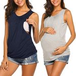 Ekouaer Damen 2 Pack Maternaty Tops