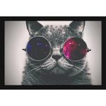 Mad Masters Cat Pet Animal Painting Aesthetic Hanging Photo Frame Decorative Item Home Decoration and Wall Decor for Living Room and Bedroom (MM 1378, 8x12 Inch, Paper, With Plexi Glass)