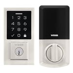 Weiser SmartCode Satin Nickel Keyless Entry Door Lock/Deadbolt Lock, 10-Button Touchpad Door Lock with Backlit Keypad, Up to 50 User Codes, Electronic Door Locks for Front Door, Modern Home Décor