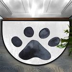 AUUXVA Half Round Door Mat Welcome Door Mats Rug for Front Door Outdoor Indoor Entrance Half Circle Floor Mat Area Rugs for Home Kitchen Patio 36" x 24" (Cute Paw Print)