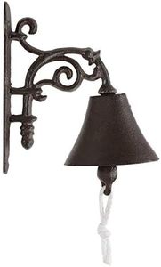 Yapopi Outdoor Dinner Bell, Rustic Vintage Large Cast Iron Wall Mounted Metal Door Bell for Farm House Outside Decorative Accent Bells