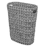 Coeusy 5 Gallon Wicker Trash Can,Wicker Bathroom Trash Can with Handles,Handwoven Waste Basket Waterproof Narrow Small Garbage Can for Bedroom,Bathroom,Office,Grey/20 Liters