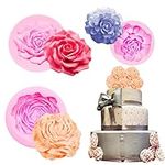 Large Rose Flower Silicone Molds Chocolate, 3 Packs Peony Carnation 3D Fondant Molds for Wedding Cake Decoration, Birthday Cupcake Topper, Soap, Candy, DIY Craft, Polymer Clay