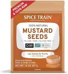 Yellow Mustard Seed (397g/14oz) Non GMO, Gluten Free, 100% Raw, Sourced from India, For Cooking, Pickles, Packed in Resealable Ziplock Pouch