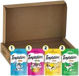 Temptations Classic Crunchy and Soft Cat Treats Feline Favorites Variety Pack, 3 oz. Pouches, Pack of 6