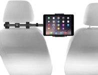 Macally Tablet Holder for Car Headrest - Adjustable iPad Headrest Mount for Car - Super Secure Car iPad Holder Backseat Kids - Fits All 4.7-12.9" Back Seat Devices (iPad Pro/Air/Mini, Nintendo Switch)