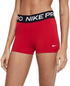 NIKE W NP 365 Short 3 in - Upper Thigh Length Tight - Sneaker - Women's, Gym Red/Black/White, L