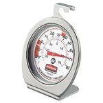 Rubbermaid Commercial Refrigerator/Freezer Thermometer, Stainless Steel, FGR80DC