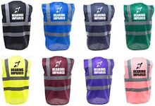 Hearing Impaired Enhanced Visibility Vest - Hi Viz - Hi Viz - Safety Reflective Vest Hard of Hearing Deaf Disability Impairment Aid Assist (Medium, Pink)