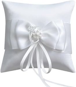 HANIUTTY Cojín para Anillos De Boda, Soporte para Anillos De Boda, Soporte para Cojines Nupciales Blancos, Caja para Anillos, para Compromiso O Anillos De Boda Vintage (10 X 10 Cm)