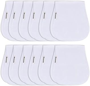 Benoxine Baby Burp Cloths & Baby Bibs 2-in-1 Design Large Size 3 Layers Thicken Cotton Super Absorbent and Soft Baby Spit Up Burping Rags Baby Burp Cloth Set for Boys and Girls Solid 12 Pack