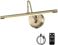 JOOSENLUX Modern Wall Lights Battery Operated Antique Bronze Wireless Picture Lights for Wall 16.5" Inch Dimmable Under Counter Lights for Kitchen with Swing Arm as Canvas Wall Sconce Light CRI95+