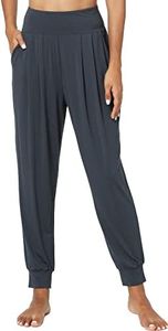 GYS Womens Yoga Pants with Pockets - Viscose Made from Bamboo, High-Waist Joggers Sweatpants Lounge Pajama Bottoms, Midnight Blue, Medium
