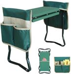 Upgraded Garden Kneeler and Seat with Thicken & Widen Soft Kneeling Pad,Heavy Duty Gardening bench kneeler and seat Foldable Gardening Stool with 2 Tool Pouches，Gifts for Women, Seniors, Mom & Dad