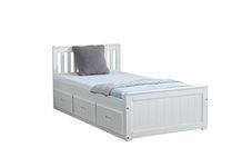 Mission Captains Storage Bed 3FT Single in White Pine