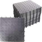 MYOYAY 20Pcs 4/5 Inch Thick Interlocking Garage Floor Tiles 15.8x15.8 Diamond Plate Design Non-Slip Garage Flooring Tile for Garage, Workshop, Shed, or Trailer, Black