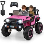 Maxmass 24V Kids Ride on Car, 2-Seater Children Electric UTV with Remote Control, Lights, Music, Horn, USB, MP3 & Slow Start, Toddler Battery Powered Toy Car for 3 Years Old+ Boys Girls (Pink)