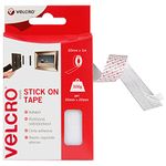 VELCRO Brand VEL60210 - Stick On Hook and Loop Fasteners | Perfect for Home or Office | 20mm x 1m Tape | White