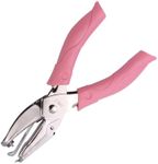 Circle/Heart/Star Shaped Metal Hole Punch Pliers, Soft Grip Stainless Steel Paper Hand Puncher, Pink & Silver