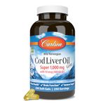 Carlson Laboratories Super 1000mg Cod Liver Oil, 250 Softgels