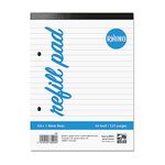 RHINO A5 Refill Pad, Writing Pad, 120 Page / 8mm Lined, 1 Pack, White Hole Punched Writing Paper, Office & School Stationery Supplies