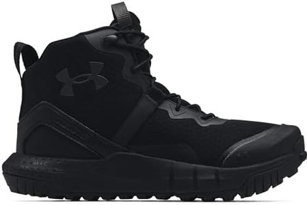 Under Armour Men's Micro G Valsetz Mid Military and Tactical Boot, Black/Black/Jet Gray, 9.5